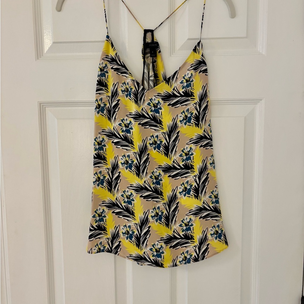 J. Crew Yellow and Blue Floral Camisole